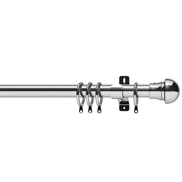 Curtain Metal Pole and Hardware Set Symple Stuff Finish: Chrome, Size: 240cm on Productcaster.