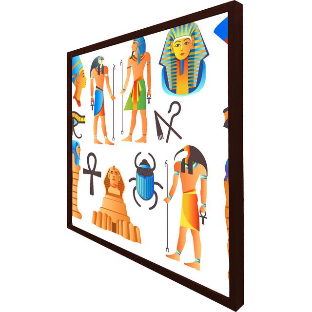 Egyptian Mythological Signs - Single Picture Frame Art Prints Latitude Vive Size: 76cm H x 76cm W x 4cm D, Frame Colour: Brown Framed on Productcaster.