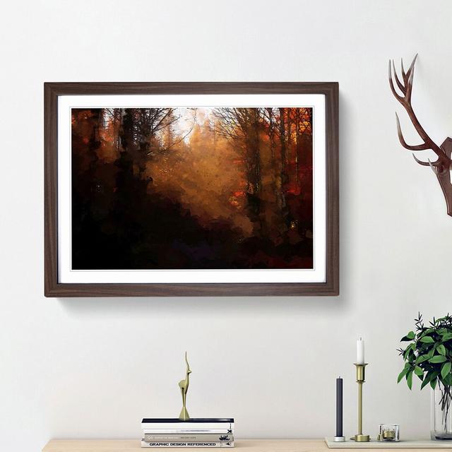 Sunrays in an Autumn Forest in Abstract - Picture Frame Graphic Art Print East Urban Home Size: 27cm H x 36cm W x 2cm D, Frame Option: Walnut Framed on Productcaster.