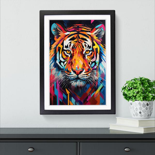 Tiger Constructivism - Single Picture Frame Print on Wood Latitude Vive Format: Black Framed, Size: 34cm H x 25cm W x 2cm D on Productcaster.