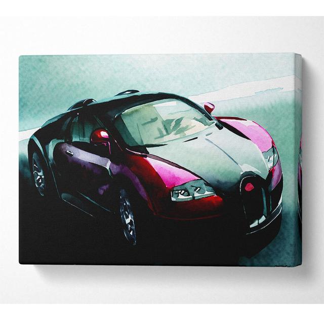 Bugatti Veyron Red And Black - Wrapped Canvas Art Prints Borough Wharf Size: 50.8cm H x 81.3cm W x 10cm D on Productcaster.