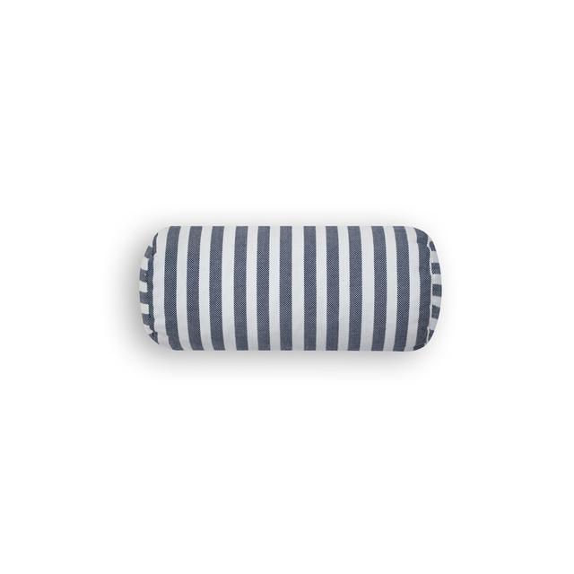 Irenea Striped Bolster Cushion with Filling Ebern Designs Colour: Navy Blue/White on Productcaster.