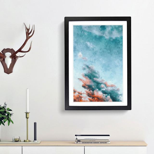 Peach Kissed Clouds - Picture Frame Painting Print East Urban Home Size: 45cm H x 33cm W x 2cm D, Frame Option: Black Framed on Productcaster.