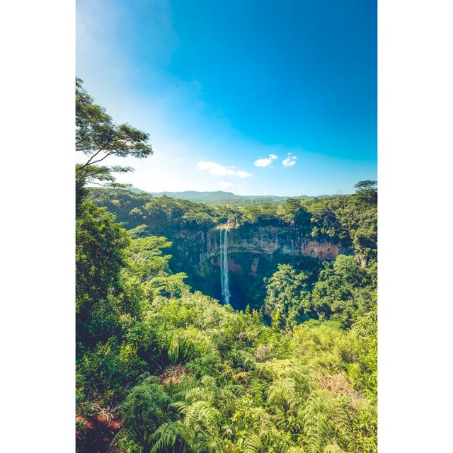 Tropical Waterfall in Chamarel - Wrapped Canvas Art Prints Alpen Home Size: 46cm H x 30cm W on Productcaster.