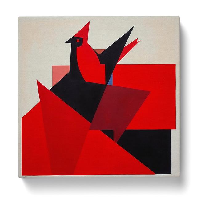 Cardinal Bird Suprematism Marlow Home Co. Size: 50cm H x 50cm W x 3cm D on Productcaster.