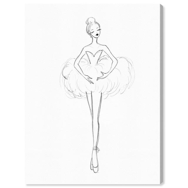 Ballerina Sketch Ii - Wrapped Canvas Print East Urban Home Size: 61 cm H x 45.7 cm W x 3.8 cm D on Productcaster.