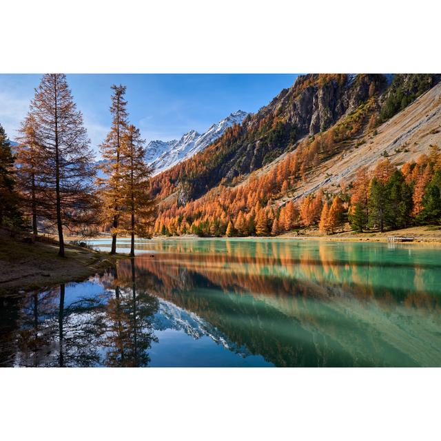 Orceyrette Lake in Autumn by Francois Roux - Wrapped Canvas Photograph Alpen Home Size: 51cm H x 76cm W on Productcaster.