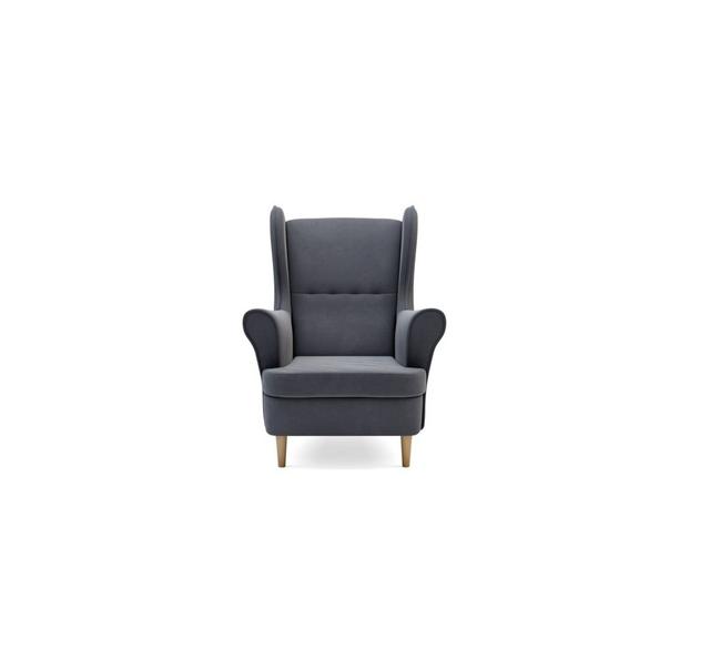 Blume Wingback Chair Brambly Cottage Upholstery Colour: Dark gray on Productcaster.