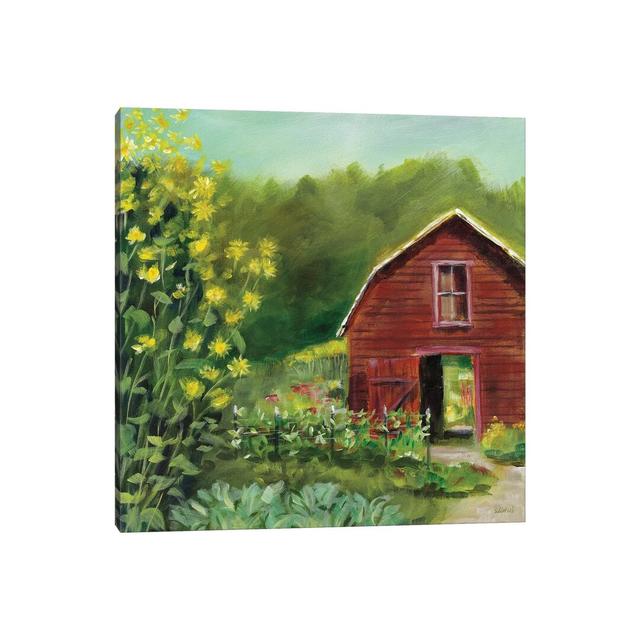 Kelly Way Barn by Sue Schlabach - Painting Print on Canvas August Grove Format: Wrapped Canvas, Size: 66.04cm H x 66.04cm W x 3.81cm D on Productcaster.