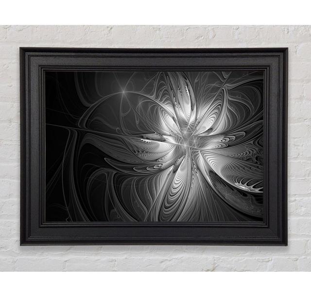 Swirled Up Black And White Lines Framed Print Ivy Bronx Size: 42cm H x 59.7cm W x 8cm D on Productcaster.