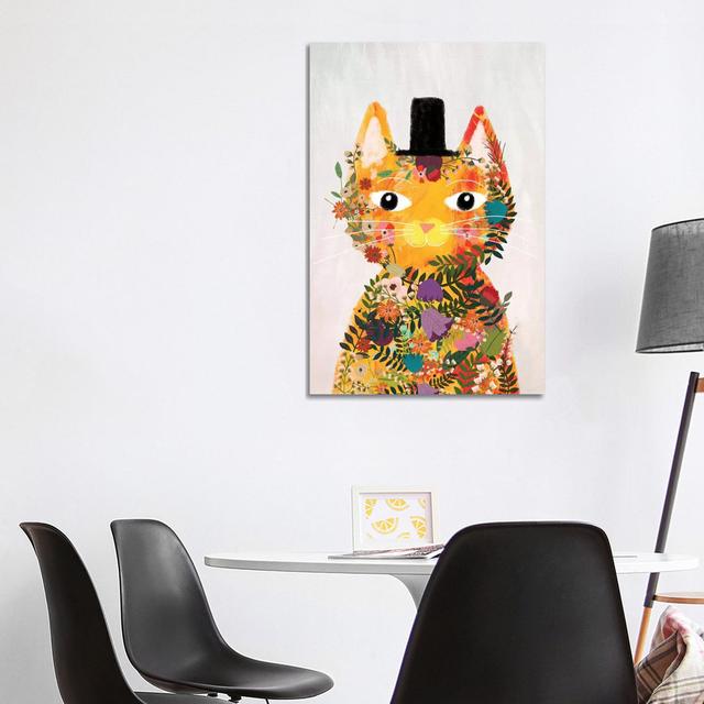 Flower Cat I by Mia Charro - Wrapped Canvas Print ClassicLiving Size: 101.6cm H x 66.04cm W x 3.81cm D on Productcaster.