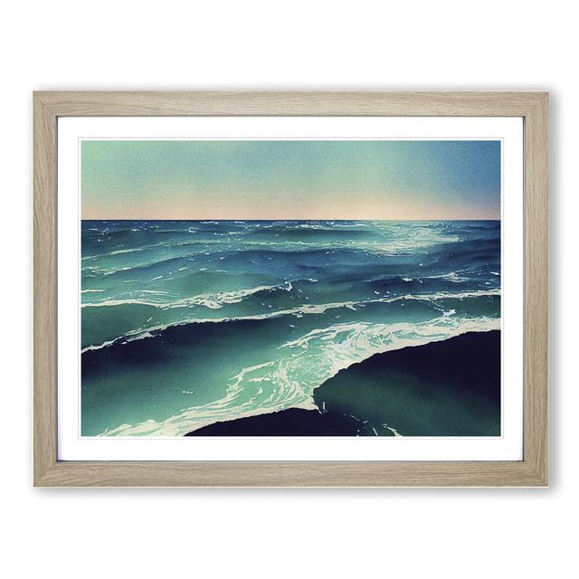 Watercolour Ocean Vol.4 House of Hampton Size: 25cm H x 34cm W x 2cm D, Frame Colour: Oak on Productcaster.