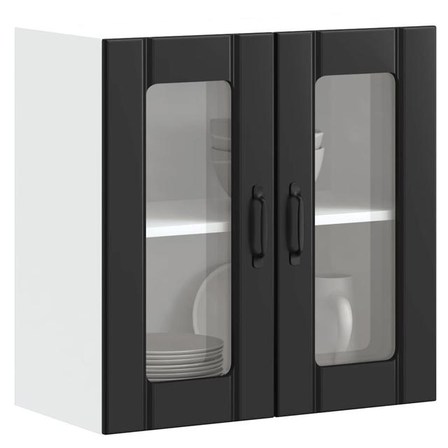 Vidaxl Küchen-Hängeschrank Mit Glastür Lucca Braun Eichen-Optik Lark Manor Ausführung: Schwarz on Productcaster.