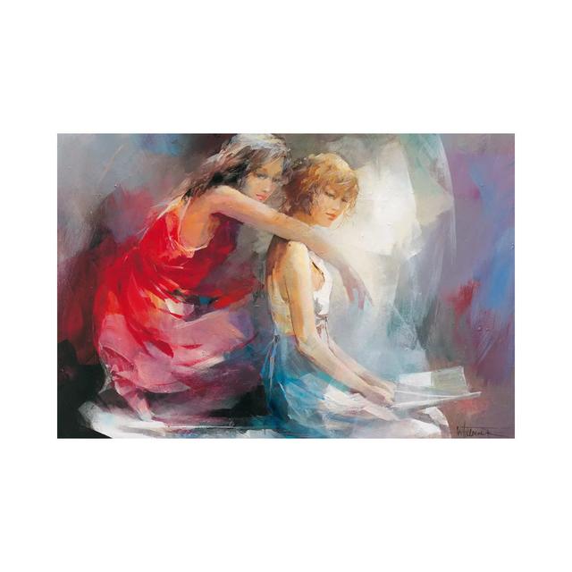 Two Girl Friends II by Willem Haenraets - Wrapped Canvas Painting ClassicLiving Size: 101.6cm H x 152.4cm W x 3.81cm D on Productcaster.