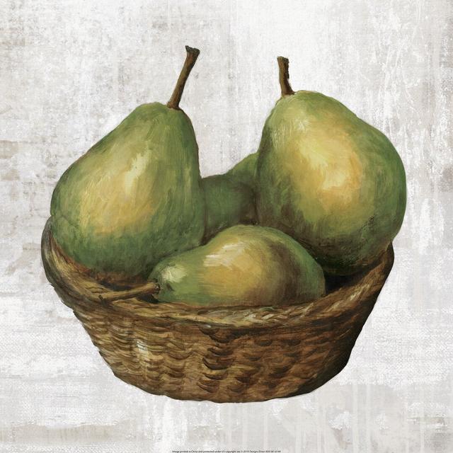 Pears in a Basket - Wrapped Canvas Painting Print August Grove Size: 30cm H x 30cm W x 3.8cm D on Productcaster.