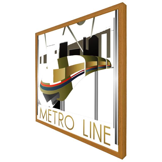 Ogrady Art Deco Metro Line - Print Metro Lane Size: 51cm H x 51cm W x 4cm D, Format: Oak Framed on Productcaster.