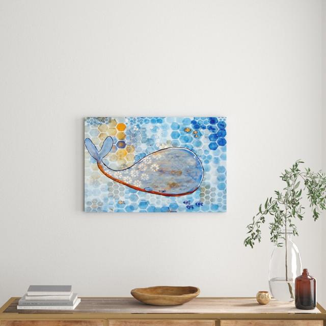 'Flowery Whale' by Andrea Doss Art Print Wrapped on Canvas East Urban Home Size: 51cm H x 76cm W x 3.81cm D on Productcaster.