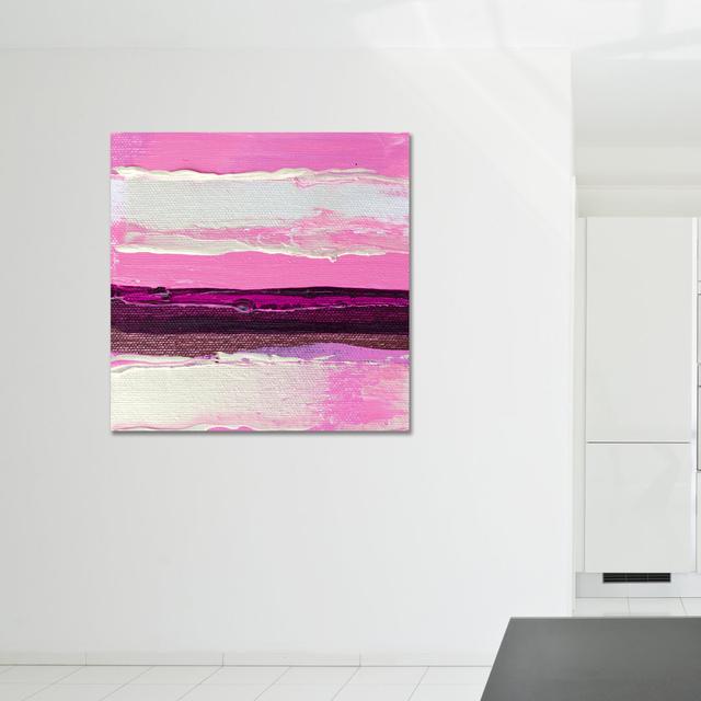 Pink Stripe 6 by Kent Youngstrom - Wrapped Canvas Painting East Urban Home Size: 61 cm H x 61 cm W x 4 cm D on Productcaster.