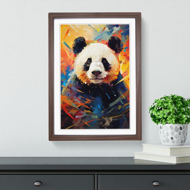 Panda Orphism - Single Picture Frame Print on Wood Latitude Vive Size: 64cm H x 46cm W, Format: Walnut Framed on Productcaster.