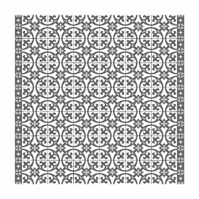 Gray Circles Geometric Tile Mix Rug East Urban Home Rug Size: Square 100cm on Productcaster.