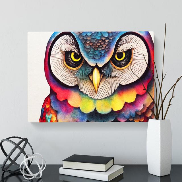 Owl Vol.1 - Wrapped Canvas Painting Alpen Home Size: 35cm H x 50cm W x 3cm D on Productcaster.