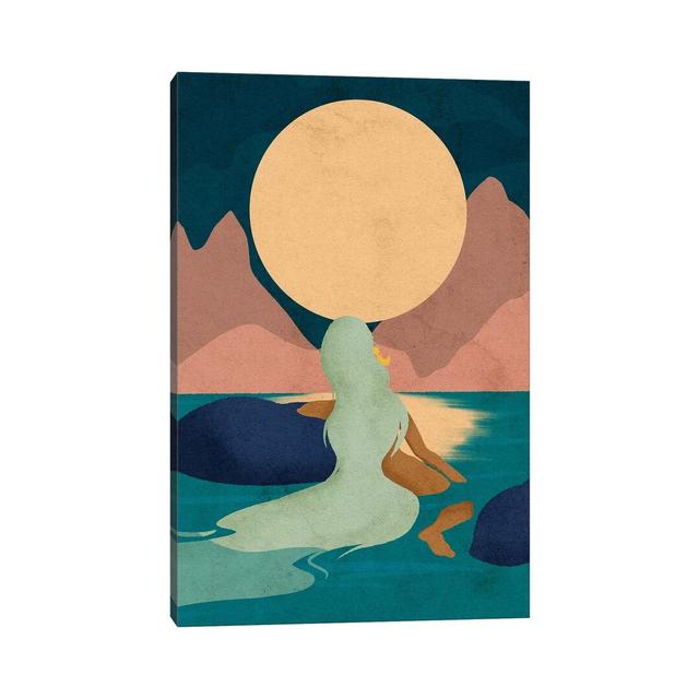 Aquarius Moon by Reyna Noriega - Wrapped Canvas Graphic Art Print Latitude Run Size: 30.48cm H x 20.32cm W x 1.91cm D on Productcaster.