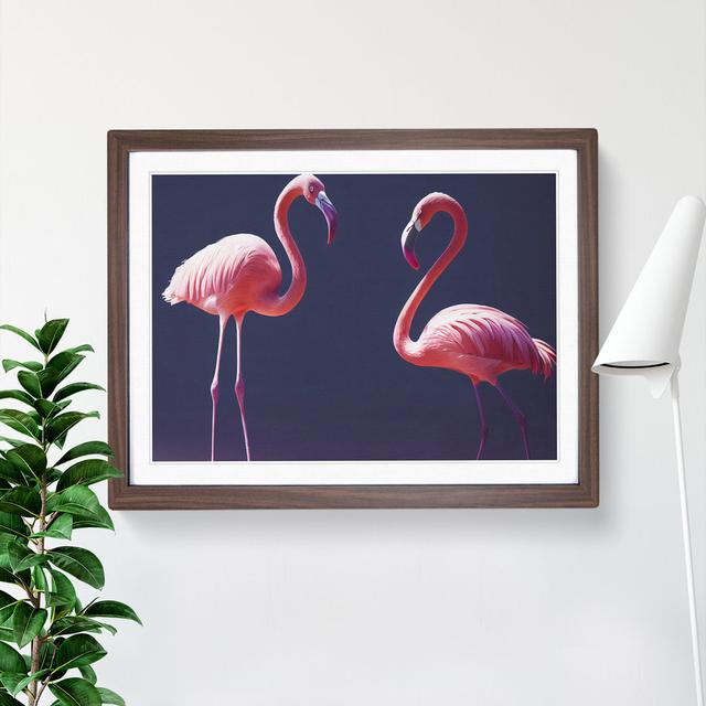 XH1022-8637X Superb Flamingos - Single Picture Frame Print 17 Stories Frame Colour: Walnut, Size: 34cm H x 46cm W on Productcaster.