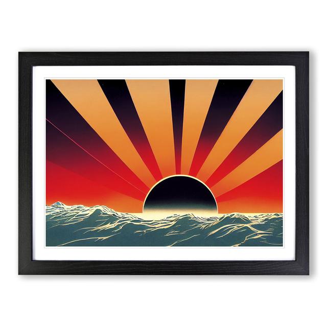 Mesmerising Seascape At Sunset Abstract - Picture Frame Graphic Art 17 Stories Frame Colour: Black Framed, Size: 25cm H x 34cm W x 2cm D on Productcaster.