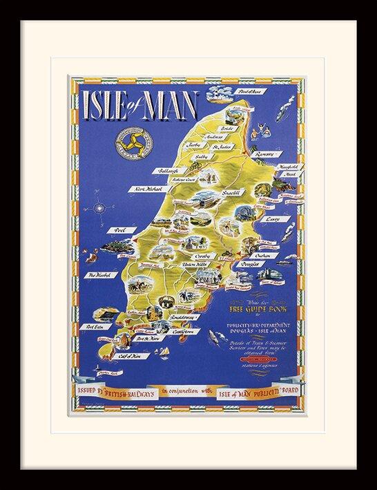 'Isle of Man Map' Framed Graphic Art Print East Urban Home on Productcaster.