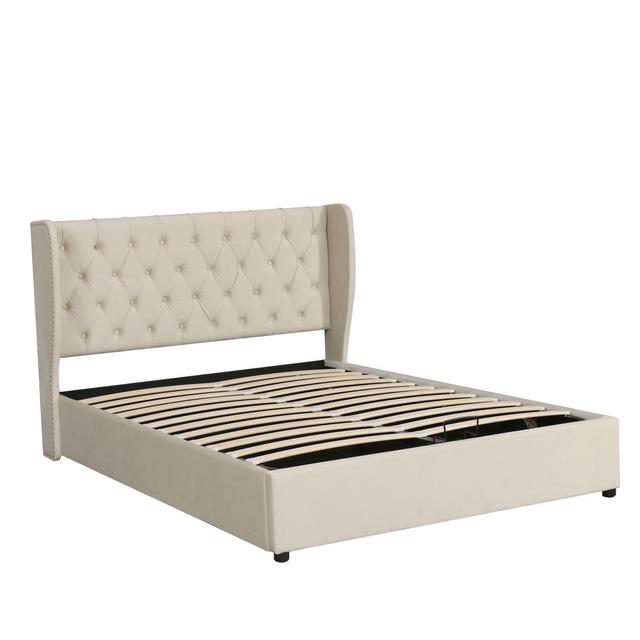 Payette Upholstered Double (4'6) Storage Bed Rosdorf Park Colour: Beige on Productcaster.