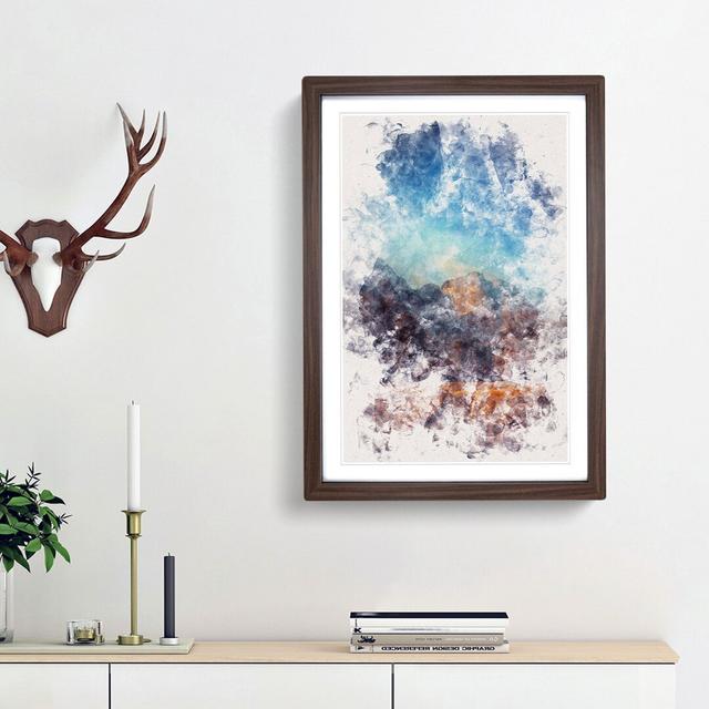 Mountain Path - Picture Frame Painting Print East Urban Home Size: 45cm H x 33cm W x 2cm D, Frame Option: Walnut Framed on Productcaster.