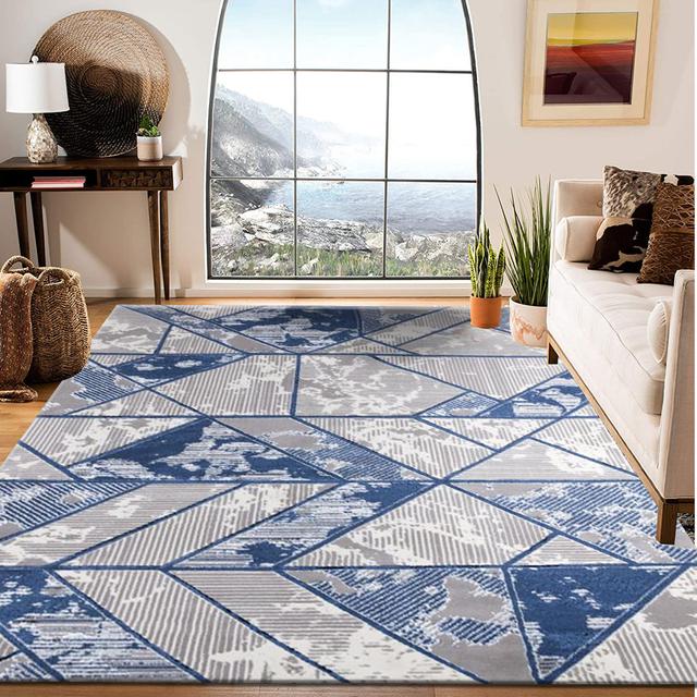 Zibo Luxury Navy Rug BEACHSIDE HOME DECORE LTD Rug Size: Rectangle 60 x 110cm on Productcaster.