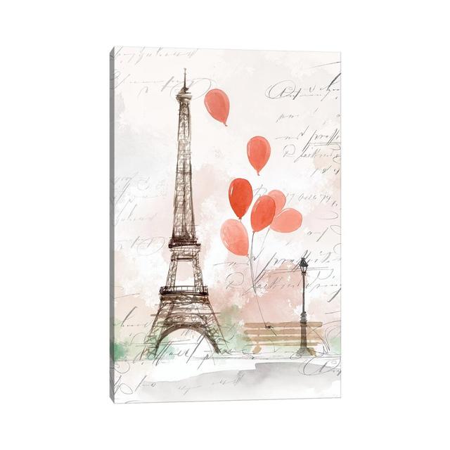 Balloons In Paris Fleur De Lis Living Format: Wrapped Canvas, Size: 66.04cm H x 45.72cm W x 1.91cm D on Productcaster.