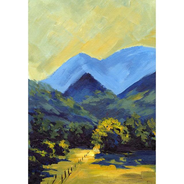 Mountain Scene - Wrapped Canvas Painting Union Rustic Size: 46cm H x 30cm W x 3.8cm D on Productcaster.