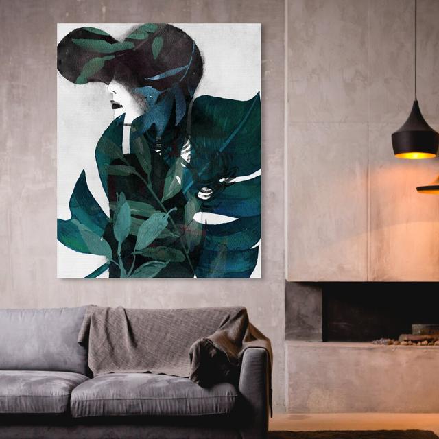 'Noir Monstera Jungle' Painting on Wrapped Canvas East Urban Home Size: 71.1 cm H x 61 cm W on Productcaster.