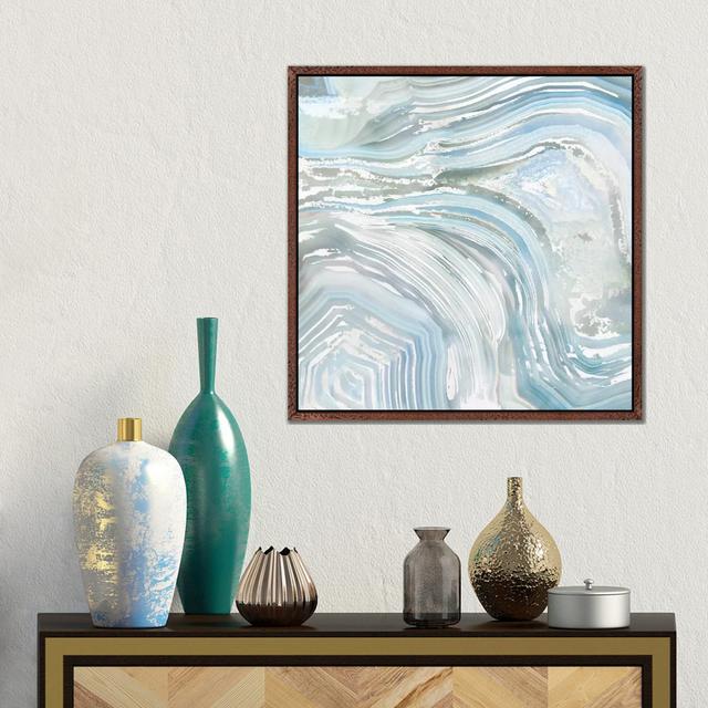 Leinwandbild Agate in Blue II von Nan East Urban Home Format: Klassischer Schattenfugenrahmen aus Holz, Größe: 45,72 cm H x 45,72 cm B x 3,8 cm T on Productcaster.