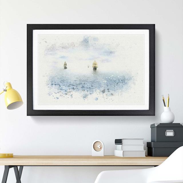 Pirate Ships on the Horizon - Picture Frame Painting Print East Urban Home Frame Option: Black, Size: 40cm H x 60cm W x 2cm D on Productcaster.