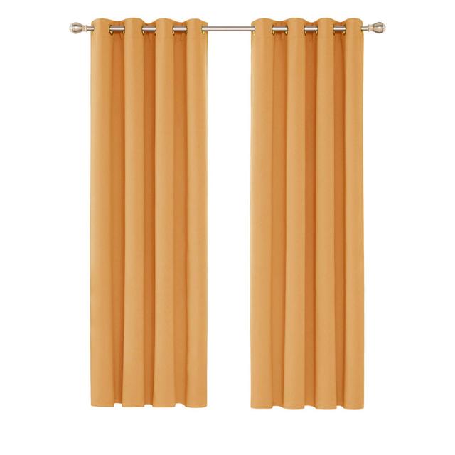 Quayshaun Polyester Blackout Grommet / Eyelet Curtain Pair 17 Stories Panel Size: 52cm Width x 242cm Drop on Productcaster.