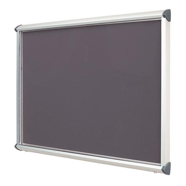 Exterior Wall Mounted Bulletin Board Symple Stuff Size: 105cm H x 75.2cm W, Frame Finish: Green, Colour: Gunmetal on Productcaster.