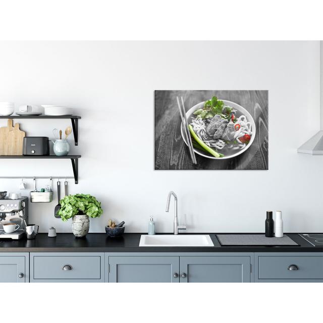 Noodle Soup With Meat - No Frame Print on Glass Brayden Studio Size: 60cm H x 80cm W on Productcaster.