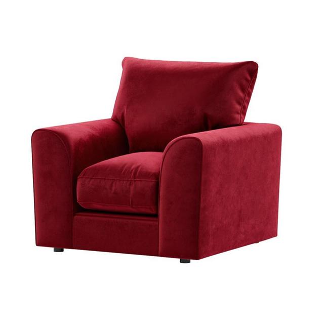 Nevim Upholstered Armchair Ebern Designs Upholstery Colour: Red on Productcaster.