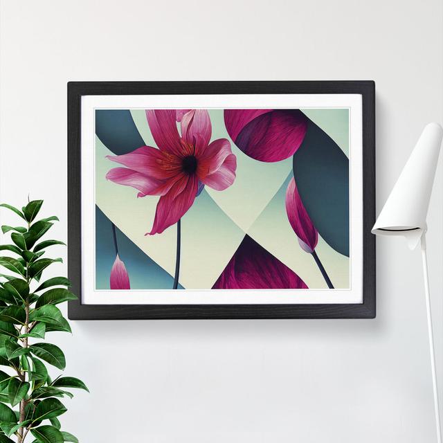 Impactful Modern Flowers - Single Picture Frame Print 17 Stories Size: 25cm H x 34cm W x 2cm D, Frame Colour: Black on Productcaster.