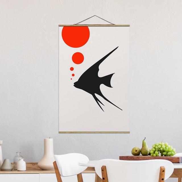 Fish With Red Bubbles - Graphic Art Print Highland Dunes Size: 120cm H x 80cm W x 0.3cm D on Productcaster.