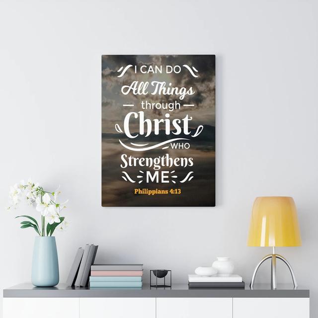 I Can Do Philippians - Wrapped Canvas Print Blue Elephant Size: 41cm H x 30cm W on Productcaster.