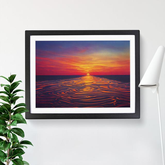 Awe Inspiring Ocean Sunset House of Hampton Frame Colour: Black Framed, Size: 34cm H x 46cm W x 2cm D on Productcaster.