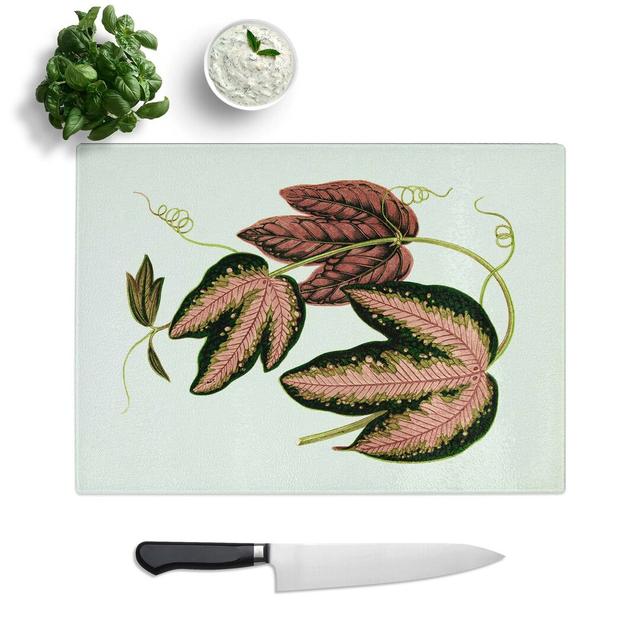 Tempered Glass Tri-Coloured Passion Vine by Benjamin Fawcett Chopping Board East Urban Home Size: 28.5 cm W x 20 cm L on Productcaster.