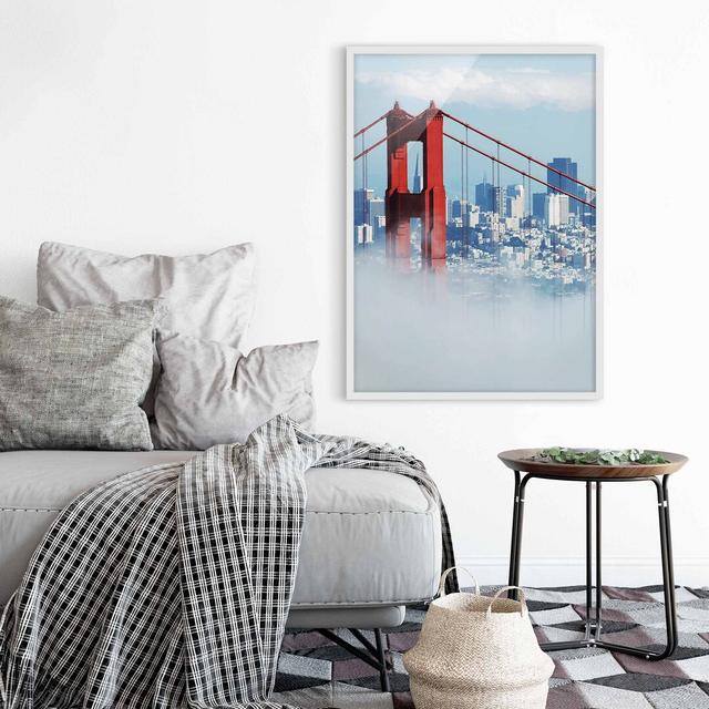 Good Morning San Francisco! - Picture Frame Graphic Art Ebern Designs Size: 100cm H x 70cm W x 2cm D, Frame Option: White Framed on Productcaster.