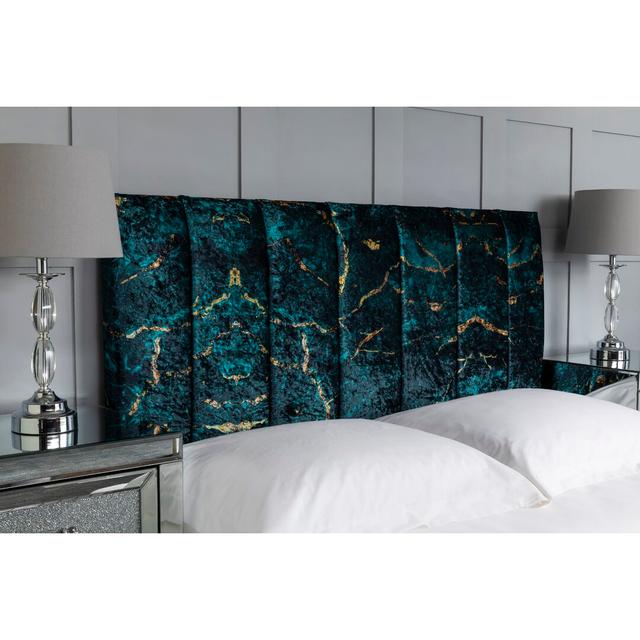 Anneliese Upholstered Headboard Etta Avenue Size: Small Double (4'), Colour: Emerald on Productcaster.