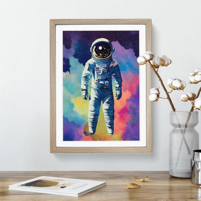 Timeless Astronaut - Picture Frame Graphic Art 17 Stories Frame Colour: Oak Framed, Size: 34cm H x 25cm W x 2cm D on Productcaster.