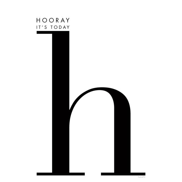 Hooray for H on White by Mercedes Lopez Charro - Unframed Typography Print on Canvas Blue Elephant Size: 76cm H x 51cm W x 3.8cm D on Productcaster.